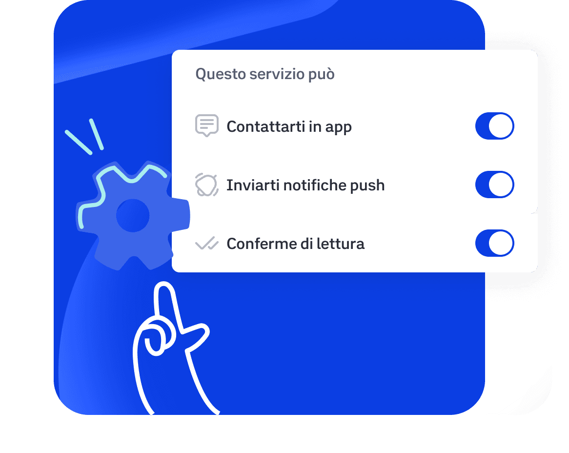 Esempio che mostra come scegliere la tipologia di comunicazioni che si vuole ricevere dagli enti
