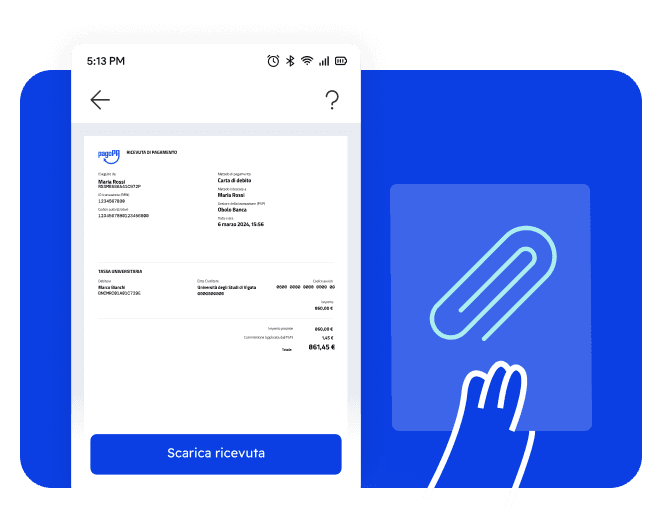 Esempio di una ricevuta di pagamento su app IO