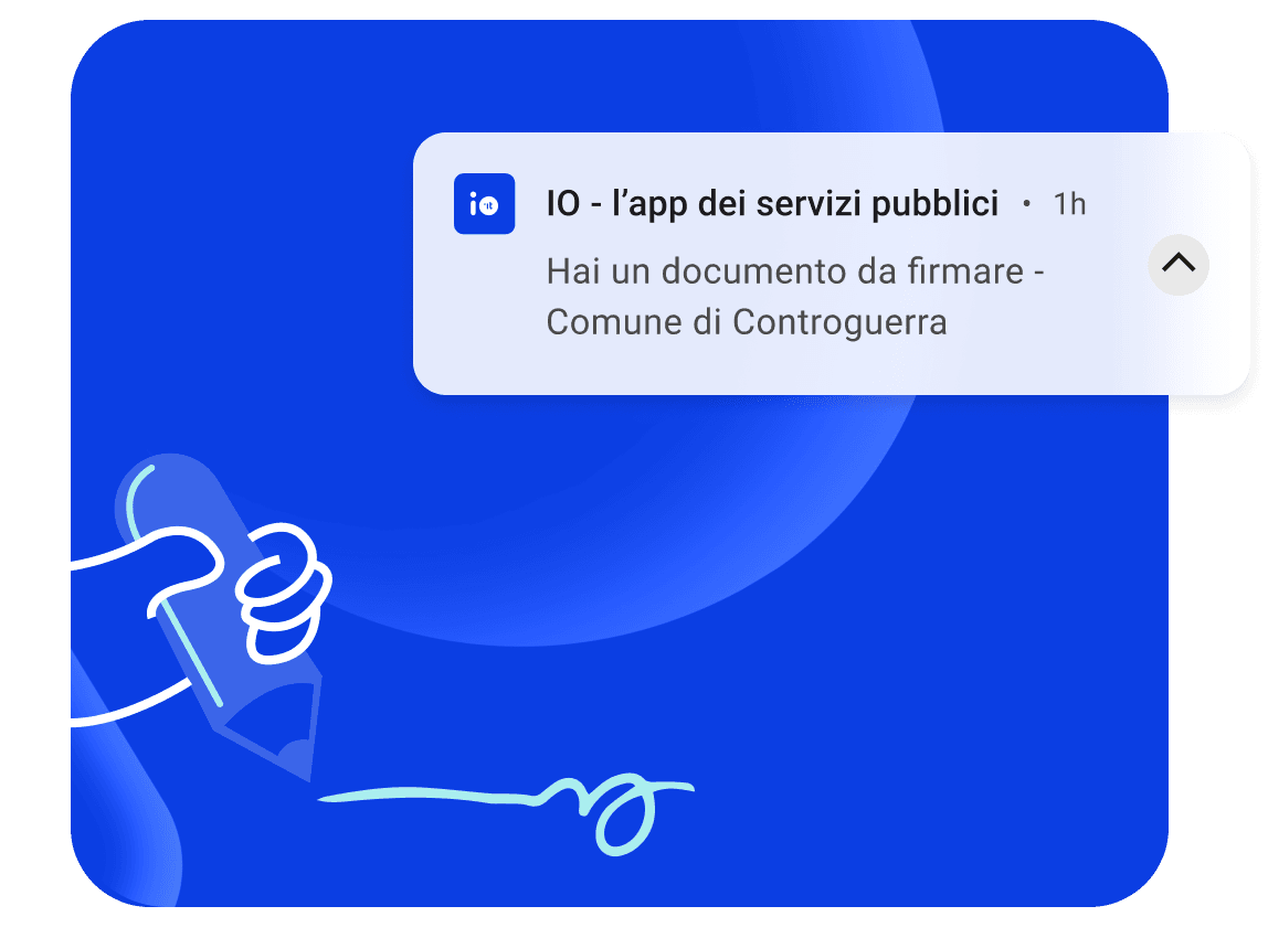Messaggio in app per firmare un documento